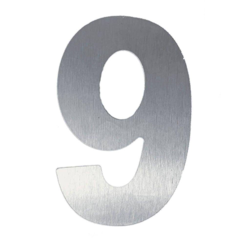 Número 9 Em Acm Aço Escovado 125mm - 400-9 - Numeral - 1