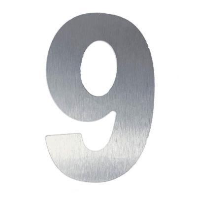 Número 9 Em Acm Aço Escovado 125mm - 400-9 - Numeral