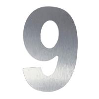 Número 9 Em Acm Aço Escovado 125mm - 400-9 - Numeral - 1