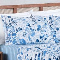 Jogo Cama Lençol Belle Queen 400 Fios Estampado 4 Peças Florido Azul - 3