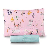 Jogo De Cama Casa Scarpa Lençol Lutti Solteiro Infantil 200 Fios Estampado 3 Peças Raposa Foxy Rosa - 1