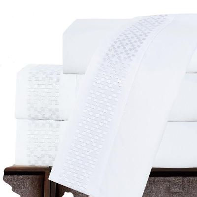 Jogo Lençol King Elegance Bordado 4pç 100% Poliéster - Branco