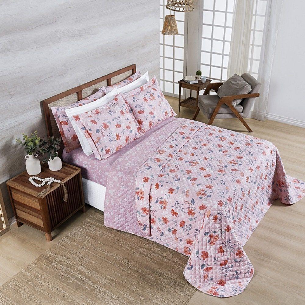 Cobre Leito Casal Spring Micropercal 100% Poliéster - Flora - 3