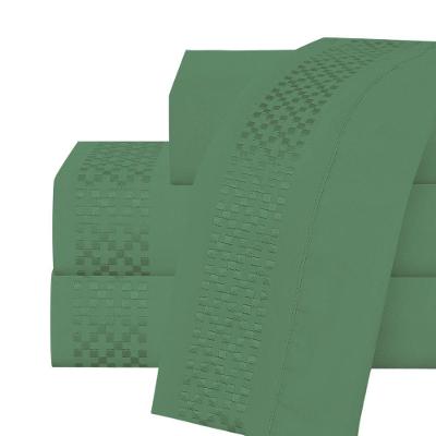 Jogo Lençol King Elegance Bordado 4pç 100% Poliéster - Esmeral