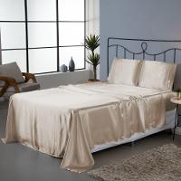 Jogo Lençol King Cetim Charmous 4pç 100% Poliéster - Bege - 2