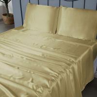 Jogo Lençol King Cetim Charmous 4pç 100% Poliéster - Dourado - 3