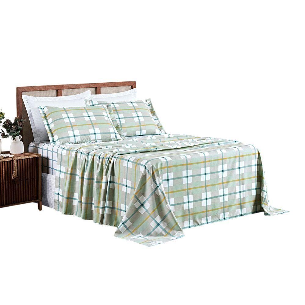 Jg Lençol Casal Spring 4pç 100% Poliéster - York - 1