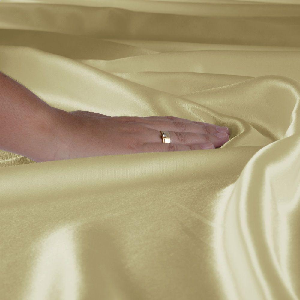 Jogo Lençol Casal Cetim Charmous 4pç 100% Poliéster - Dourado - 4