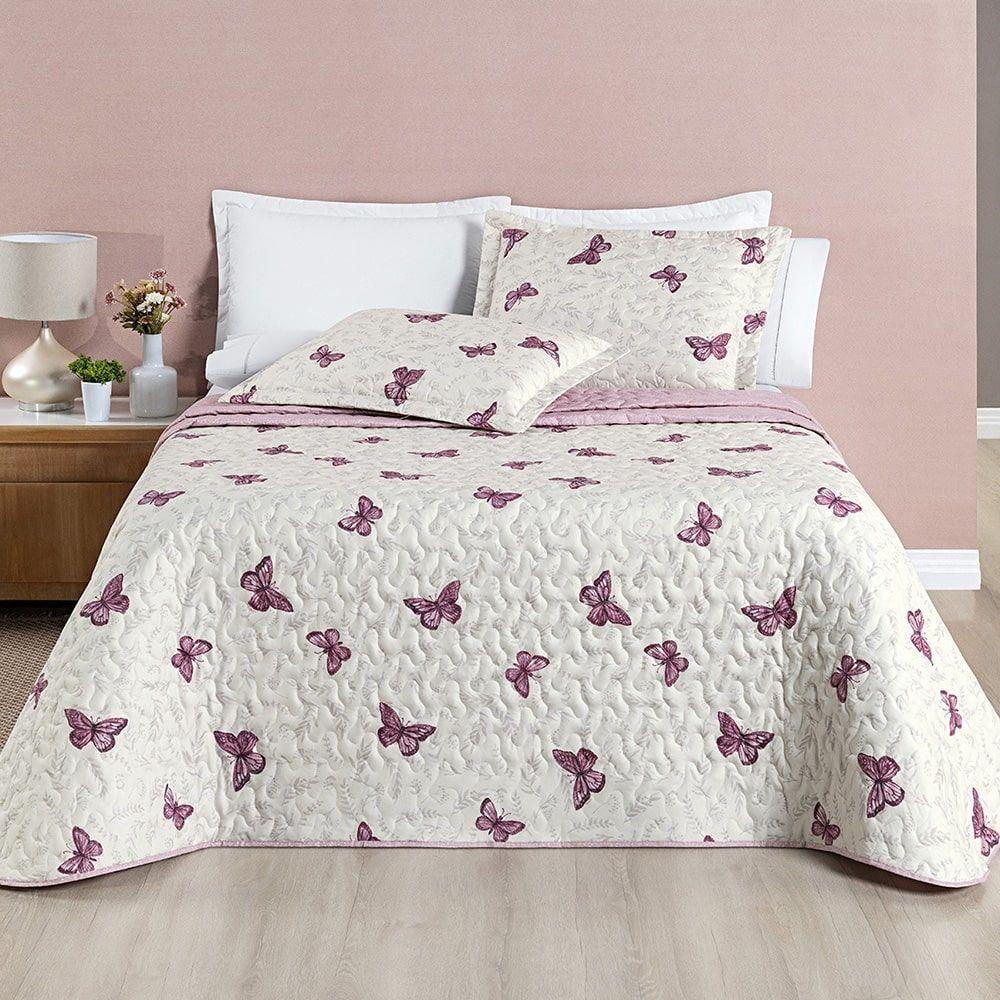 Cobre Leito Alycia Casal Micropercal 3pç 100% Poliéster - Borb - 4