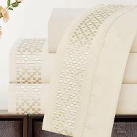 Jogo Lençol Queen Elegance Bordado 4pç 100% Poliéster - Areia - 3