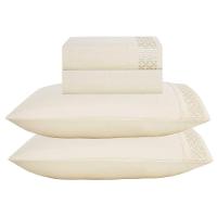 Jogo Lençol Queen Elegance Bordado 4pç 100% Poliéster - Areia - 4