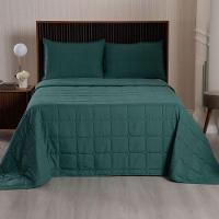 Kit Cobre Leito Colcha Casa Scarpa Speciale King Matelado Toque Acetinado 400 Fios 3 Peças Verde - 2