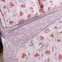 Cobre Leito King Spring Micropercal 100% Poliéster - Flora - 2