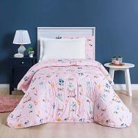 Edredom Cobertor Lutti Solteiro Infantil Dupla Face 200 Fios Raposa Foxy Rosa - 2