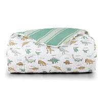 Edredom Cobertor Lutti Solteiro Infantil Dupla Face 200 Fios Dinossauro Verde - 1