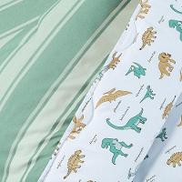 Edredom Cobertor Lutti Solteiro Infantil Dupla Face 200 Fios Dinossauro Verde