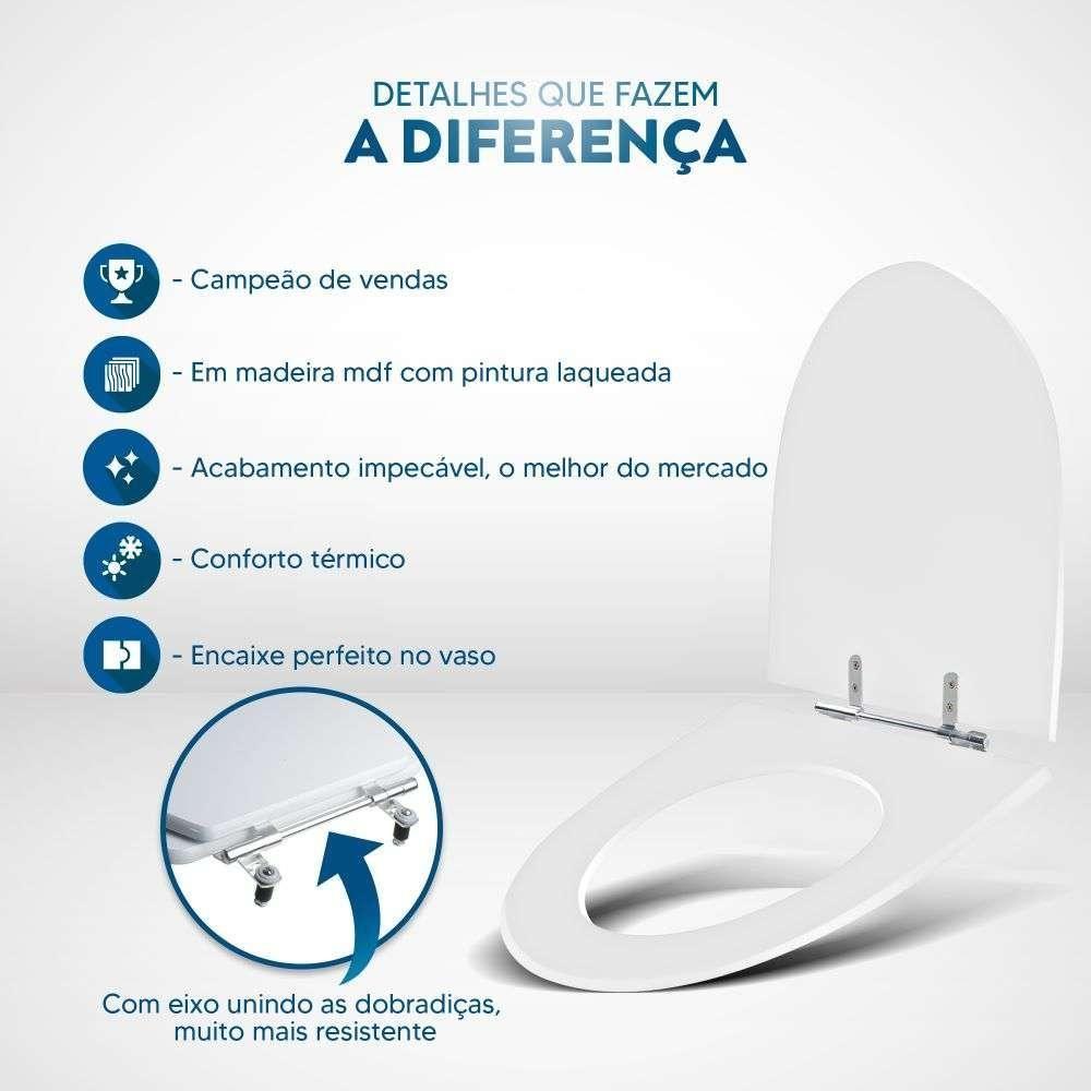 Assento Sanitário Laqueado Studio Marrom Degrade Para Louça Incepa - 4