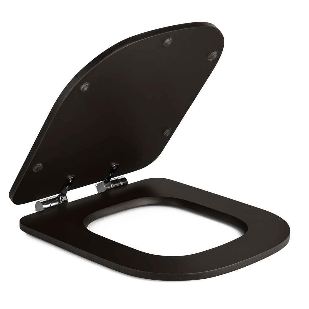 Assento Sanitário Canto Reto Soft Close Quadra Marrom Fosco Para Deca - 2