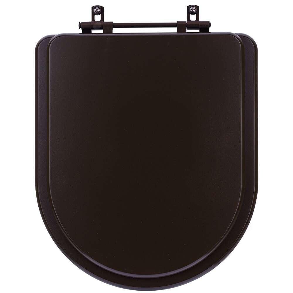 Assento Sanitário Poliester Carrara Marrom Fosco Ferragem Marrom Para Vaso Deca - 1