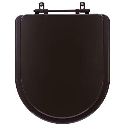 Assento Sanitário Poliester Carrara Marrom Fosco Ferragem Marrom Para Vaso Deca
