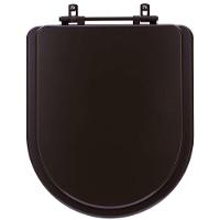 Assento Sanitário Poliester Carrara Marrom Fosco Ferragem Marrom Para Vaso Deca - 1