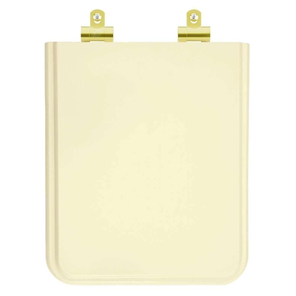 Assento Sanitário Poliester Soft Close Square Bone (bege Claro) Para Vaso Incepa Com Ferragem Dourada - 1