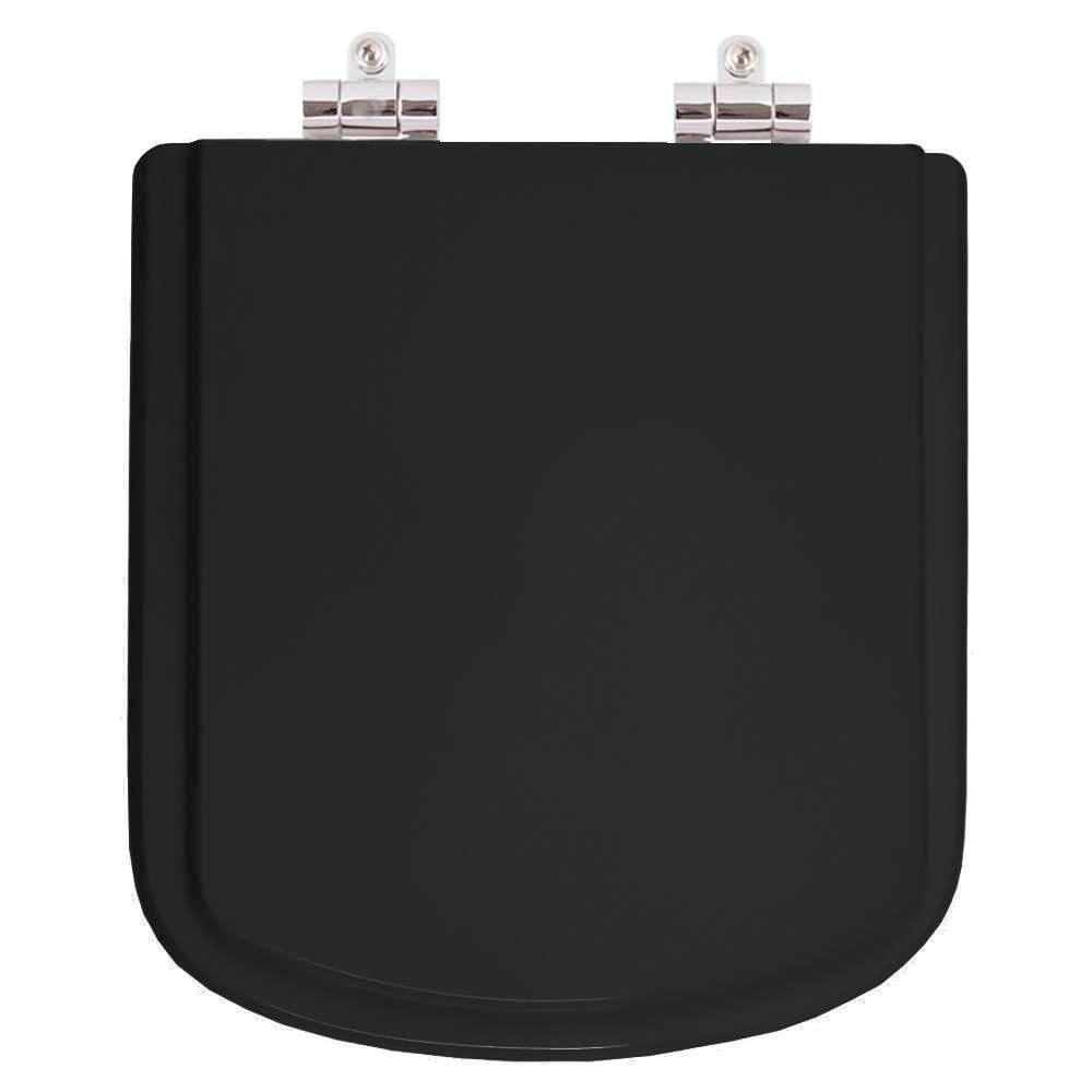 Assento Sanitário Poliester Soft Close Lirio Preto Para Vaso Fiori - 1