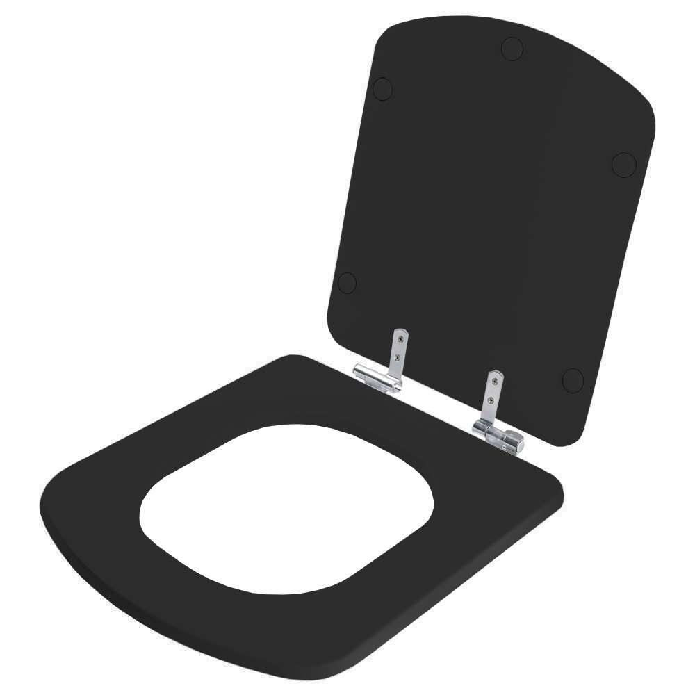 Assento Sanitário Poliester Soft Close Lirio Preto Para Vaso Fiori - 2