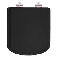 Assento Sanitário Poliester Soft Close Lirio Preto Para Vaso Fiori - 1