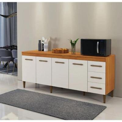 Balcão Atenas 4 Portas 3 Gavetas Kaiki Móveis - Nature-off