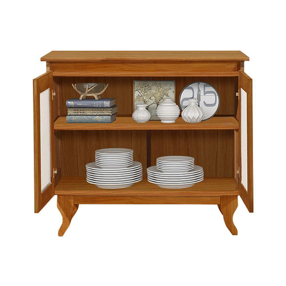 Cantinho Do Café Com 2 Portas Em Madeira Maciça E Tela Indiana Castanho - 6