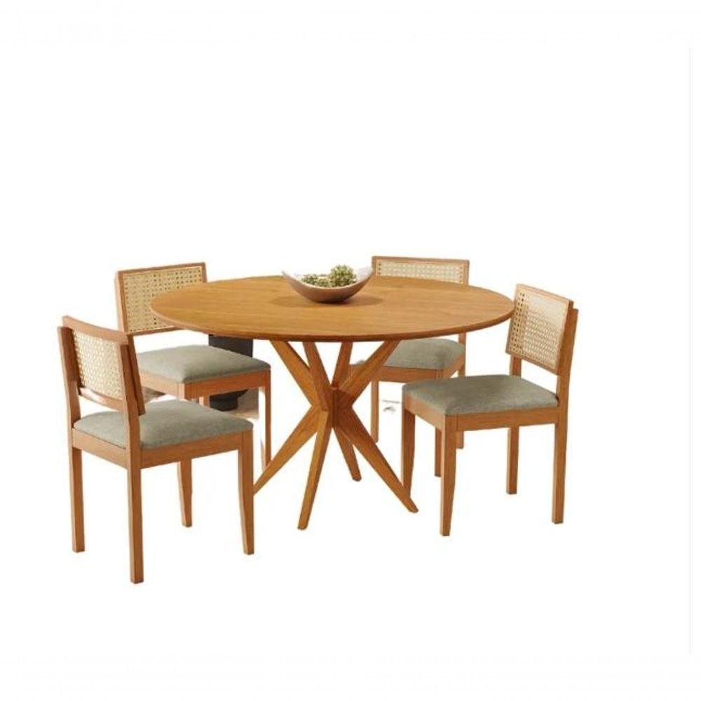 Mesa Simpatia 1,08 4 Cadeiras Jade Linho Jcm Cinamomo - 2