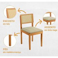 Mesa Alegra 4 Cadeiras Jade 1,20m Linho Bege Jcm - Cinamomo - 2