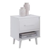 Mesa De Cabeceira Com 1 Gaveta E Nicho Lima Branco - 1