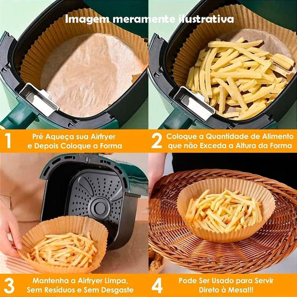 100 Unidades Formas Descartáveis Para Assar Cozinhar Antiaderente Para Airfryer - 7