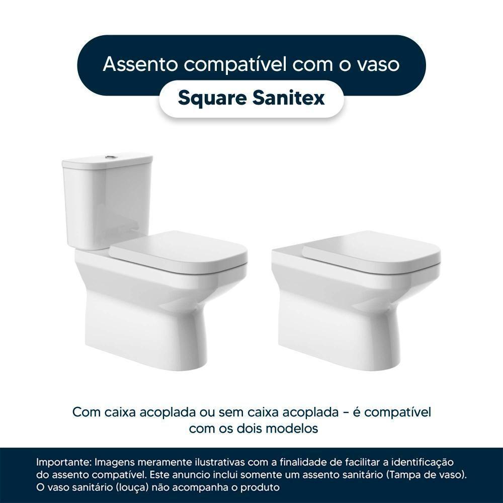 Tampa De Vaso Acrilico Transparente Square Para Bacia Sanitex 6lpf - 3