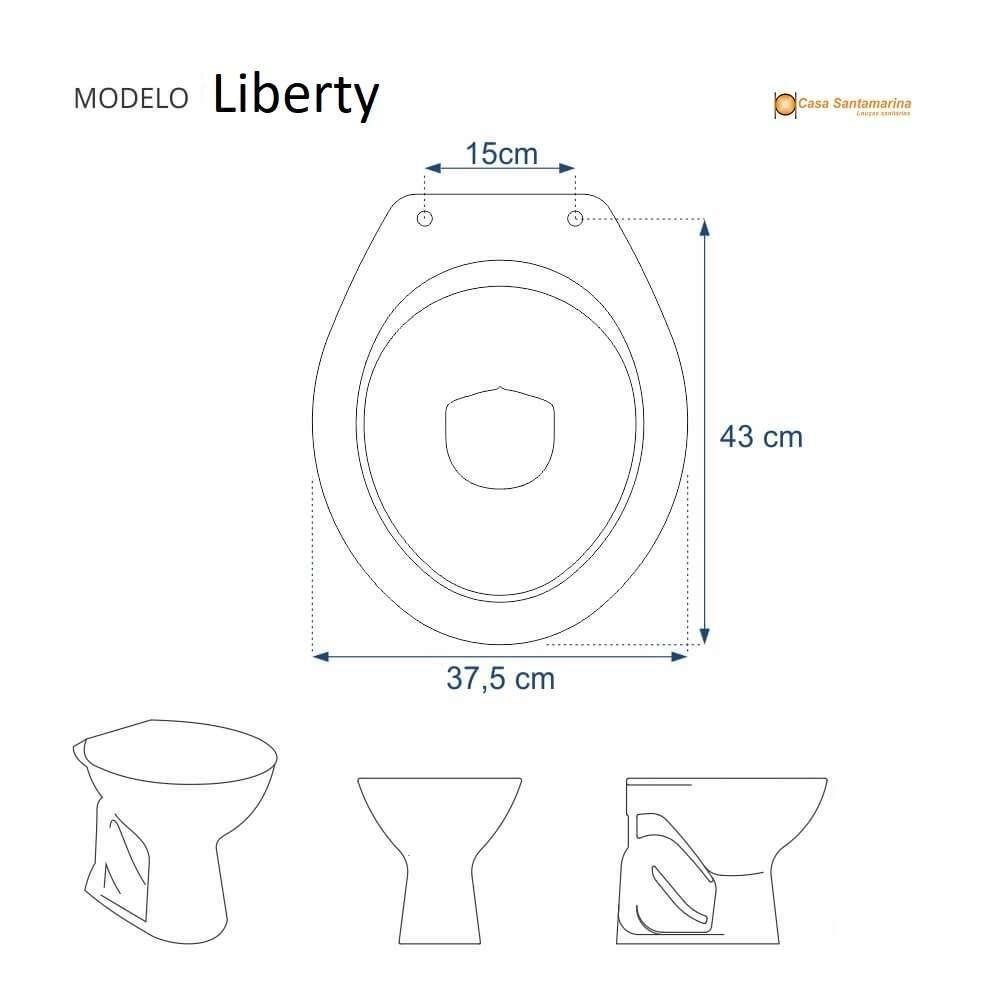 Tampa De Vaso Acrilico Transparente Liberty Para Bacia Santamarina 6lpf - 2