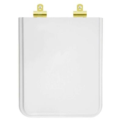 Assento Sanitário Poliester Soft Close Square Branco Para Vaso Incepa Com Ferragem Dourada