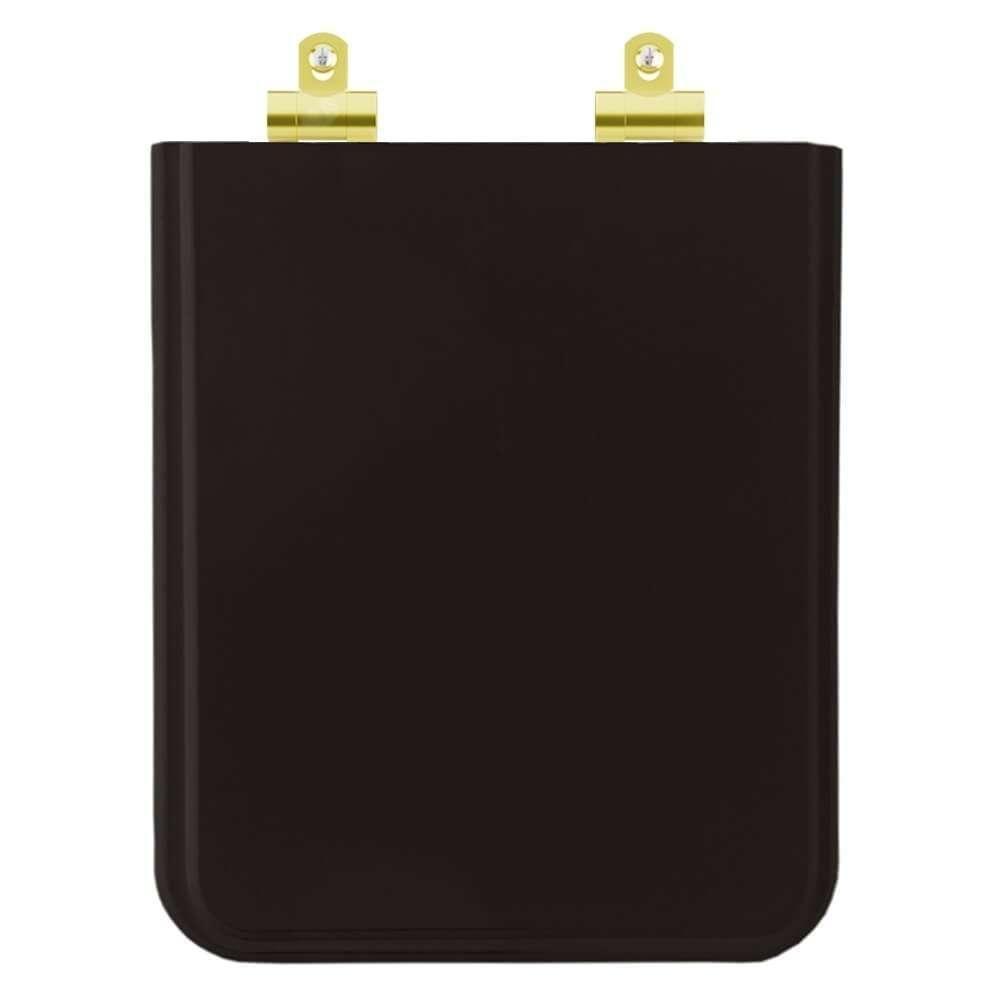 Assento Sanitário Poliester Soft Close Square Preto Para Vaso Incepa Com Ferragem Dourada - 1