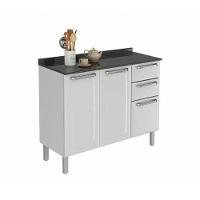 Balcão De Cozinha Itatiaia Em Aço 105cm 3 Portas 2 Gavetas Branco Luce - 1