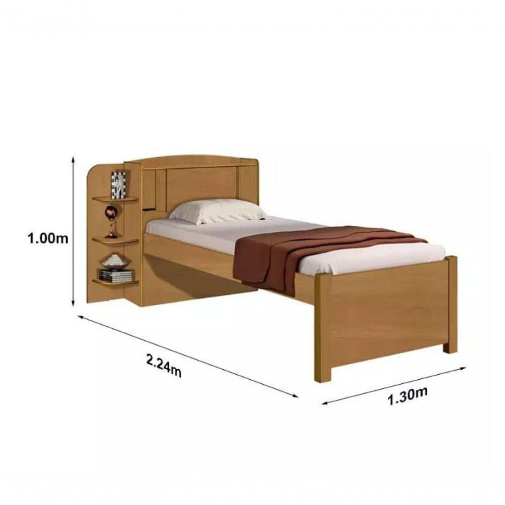 Cama Solteiro Milênio Com Auxiliar 100% Mdf Cinamomo D Doro - 2