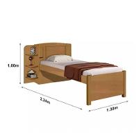Cama Solteiro Milênio Com Auxiliar 100% Mdf Cinamomo D Doro - 2
