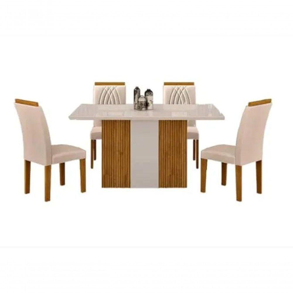 Mesa Doha 1,20 Decor-off Tampo Off C-vidro 4 Cadeiras Doha - 1