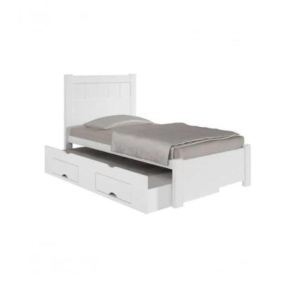 Cama Solteiro Com Cama Auxiliar Primícia Branco - D Doro