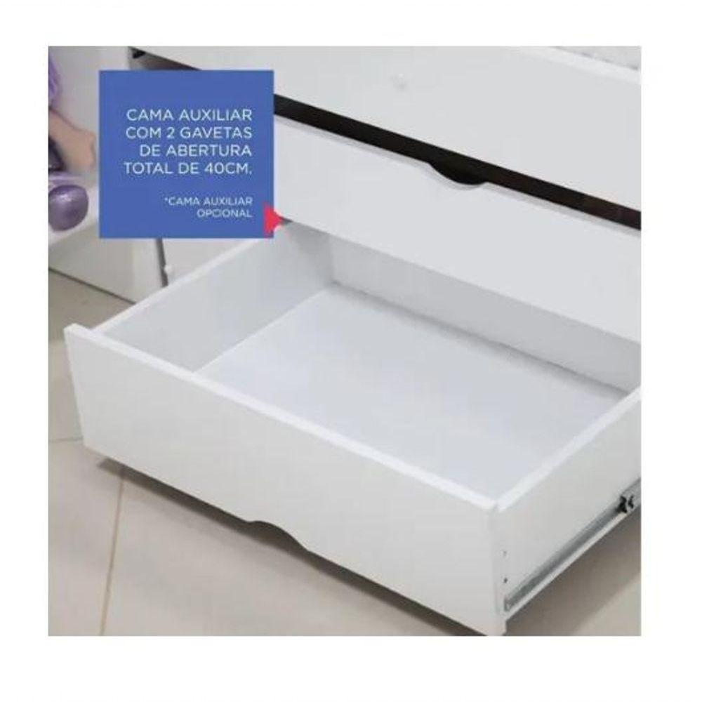 Cama Solteiro Milênio Com Auxiliar 100% Mdf Branco - D Doro - 3