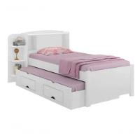 Cama Solteiro Milênio Com Auxiliar 100% Mdf Branco - D Doro - 1