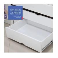 Cama Solteiro Milênio Com Auxiliar 100% Mdf Branco - D Doro - 3
