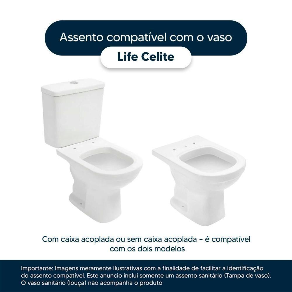 Tampa De Vaso Acrilico Transparente Life Para Bacia Celite 6lpf - 3