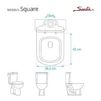 Tampa De Vaso Acrilico Transparente Square Para Bacia Sanitex 6lpf - 2