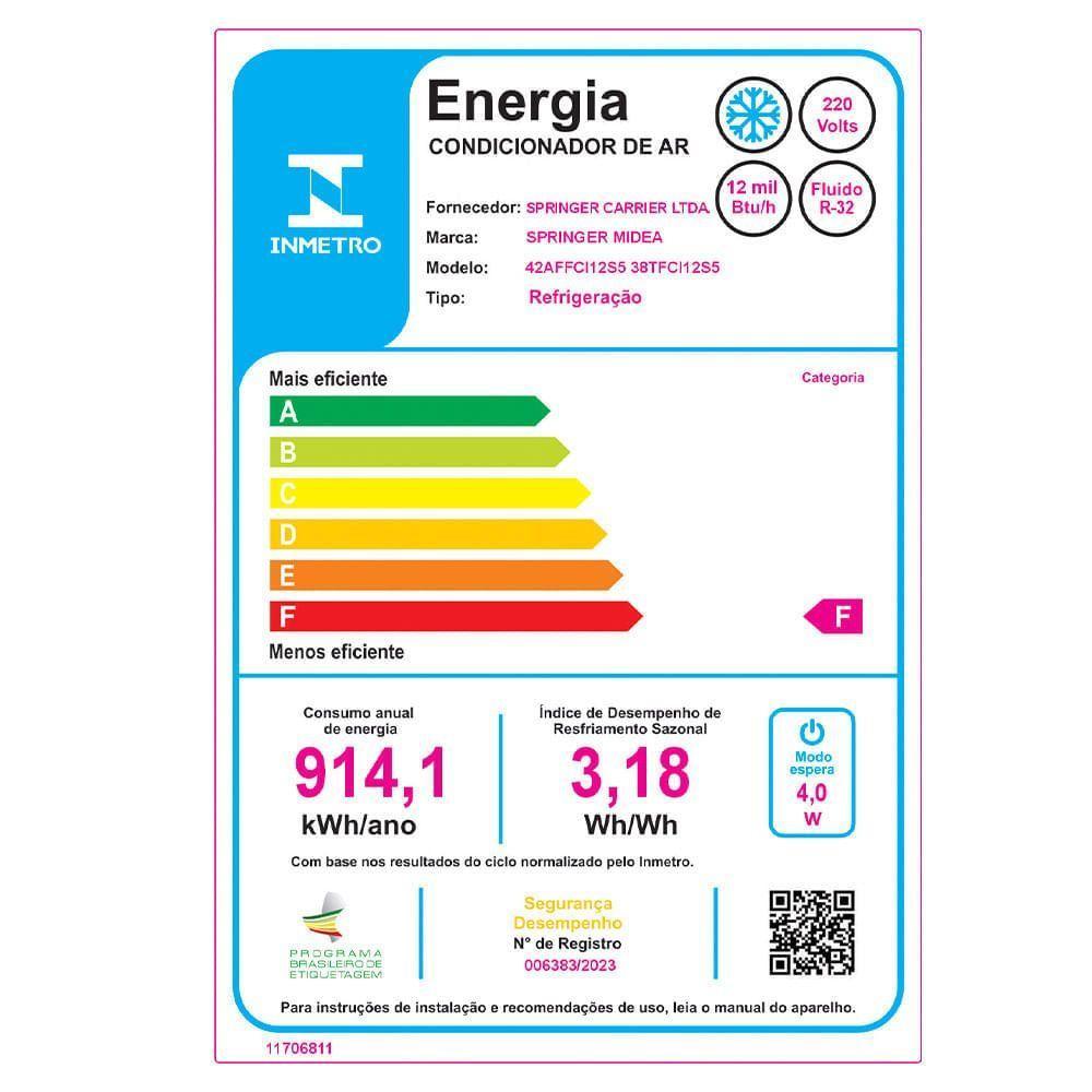 Ar Condicionado Split 12.000 AirVolution Btu Frio Midea 42AFFCI12S5.38TFCI12S5 220V - 10